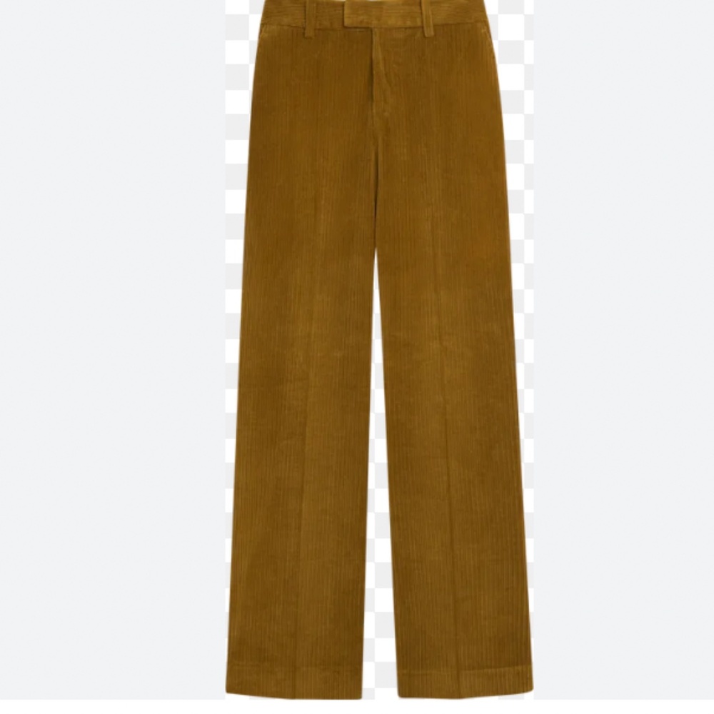 Suistudio x Vanessa Hudgens Gold Eliza Wide Leg Corduroy Velvet Pants Size 2